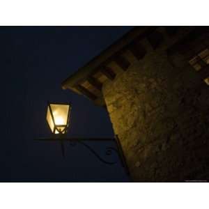  Illuminated Lantern at the Corner of a Tuscan Villa, Tuscany, Italy 