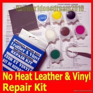   Leather Vinyl Repair Kit Fix Sofa Seat Jacket Handbag Boat  