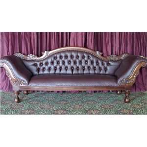   KRS236 FRENCH VICTORIAN CLEOPATRA LEATHER LIBRARY SOFA