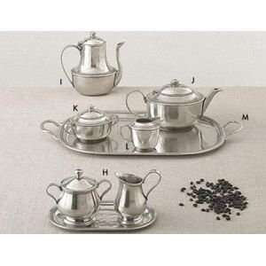   & Tea Service H. Caffe Tray, Creamer & Sugar Set
