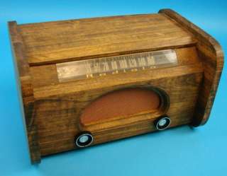 Rare Radiola Antique Tube Radio Deco Wood Case+Power Cord  