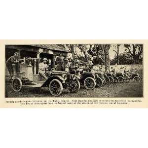  1914 Print French Machine Guns Antique Cars Tahiti World 