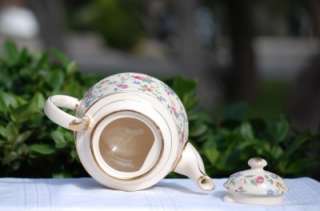 Beautiful Vintage Sadler England Chintz Floral Teapot Gold Gilt 