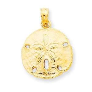  Sand Dollar Pendant in 14k Yellow Gold Jewelry