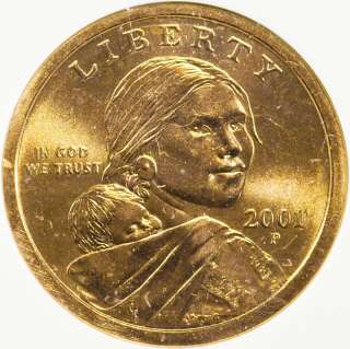 2001 P Copper $1 Sacagawea Golden Dollar Gem BU Slabbed  