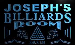 pj009 b Josephs Billiard Pool Room Bar Beer Neon Sign  