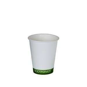  Products 8 oz Compostable Hot Cup in Green Stripe Design, 1000 cups 