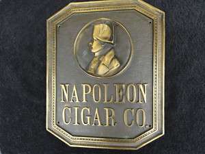 Napoleon Cigar Co. Bronze Sign 17.5 H x 13.5 W  