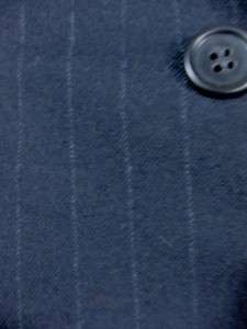 PRISTINE VTG Brooks Brothers 3Piece Navy Blue Stripe Flannel Wool Suit 