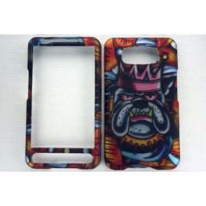  HTC HD2 ANDROID TATTOO CROWN DOG CASE/COVER WITH METALLIC 