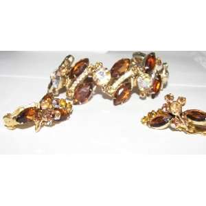  JULIANA Topaz Colored Crystals Bracelet and Earrings Demi 