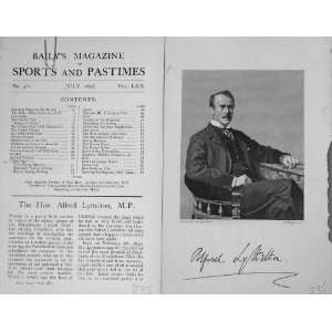 Antique Portrait 1898 Hon. Alfred Lyttelton M.P Sport  