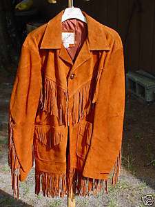 Rust Leather Fringe Jacket  