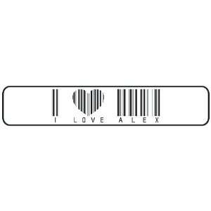   I LOVE ALEX BAR CODE  STREET SIGN