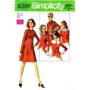  Simplicity 8391 Sewing Pattern Misses Aline Mod Dress Size 