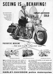 1958 Harley Davidson Duo Glide Police Motorcycle Ad  