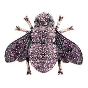   Amethyst Lady Bug Austrian Crystal Purple Insect Pin Brooch Jewelry