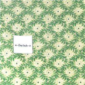 Marcus Brothers Cotton Fabric Green & Cream Quilting Floral, Regency 