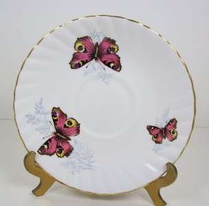 Vintage Tea Cup Rosina Peacock Butterfly Queens Fine Bone China 