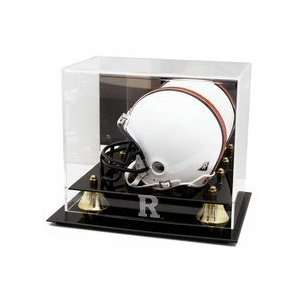   Football Helmet Display Case with Rutgers Scarlet Knights Logo Sports