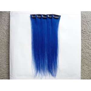 Hair Collection 12 Blue 100% Human Hair Clip in on Extensions   1.6 