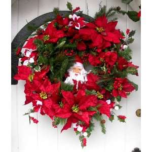  Christmas Full Door Holiday Wreath   Santa Claus 