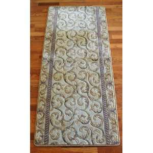   Ivory/Beige Scrollwork Carpet Rug Hallway Runner 5 
