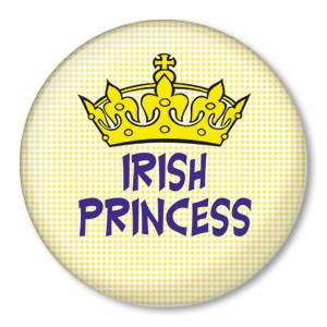 IRISH PRINCESS dance button dancing pin badge crown NEW  