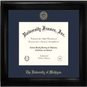   Wolverines Diploma Frame Satin Black Navy Mat Seal