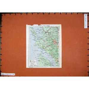  Rochefort Royan Lesparre Pierre C1950 Colour Map France 