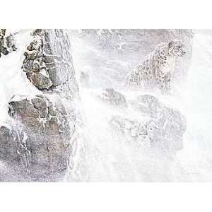  Robert Bateman   High Kingdom Snow Leopard Canvas Giclee 