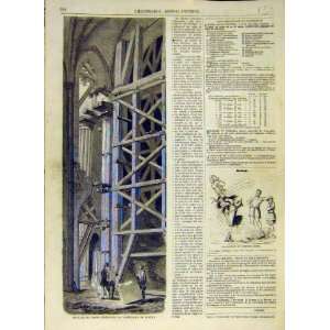  1858 Bayeux Cathedral Restoration French Print Building 