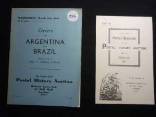 ROBSON LOWE AUCTION CATALOGUE 1945 COVERS OF ARGENTINA AND BRAZIL 