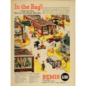 1949 Ad Bemis Brothers Bag Company St. Louis Cartoon   Original Print 