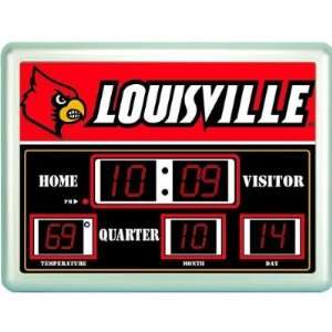 Louisville Cardinals Scoreboard Clock Thermometer 14x19 ScoreBoard 