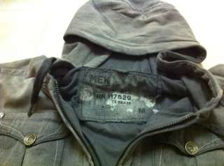 MEK DENIM CO. GRAY JACKET / HOODIE *WINTER* RARE NWT sz. XLarge  