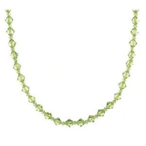 Sterling Silver Swarovski Elements 6mm and 3mm Peridot Colored Bicones 