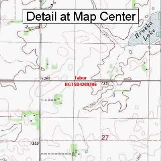   Topographic Quadrangle Map   Tabor, South Dakota (Folded/Waterproof