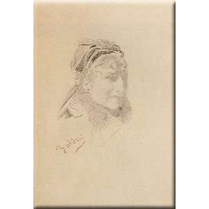 Portrait Of Sarah Bernhardt 11x16 Streched Canvas Art by Boldini 