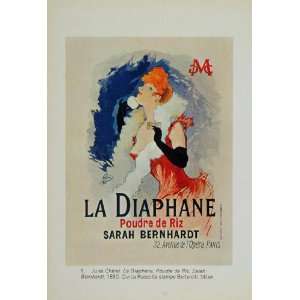  1969 Print Diaphane Sarah Bernhardt Jules Cheret   1969 