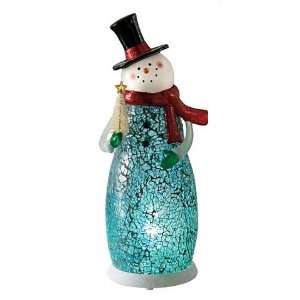  Shimmer Snowman Electric Light, Crackle Detail, 12 inches 