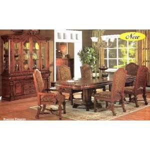 com 7 pc Roman Empire walnut finish wood double pedestal dining room 