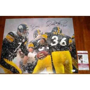  BETTIS + Ben ROETHLISBERGER Signed Steelers 16x20 + JSA 