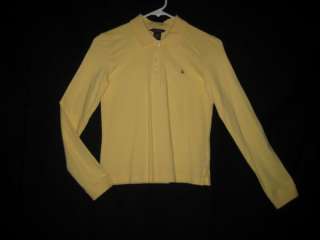 Abercrombie & Fitch Yellow L/S Cherry Polo Shirt Small  