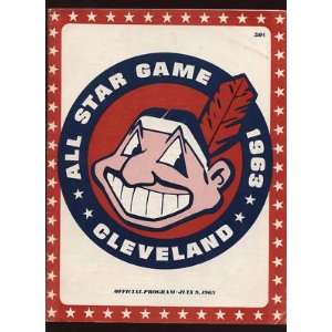 1963 MLB All Star Game Program @ Cleveland Indians EX   Sports 