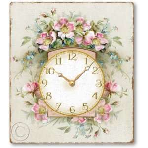 Item C1109 Romantic Pink Roses Victorian Style Clock 