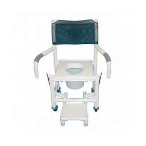  PVC Roll In Shower Chair with Seat, Drop Arms, Footrest 