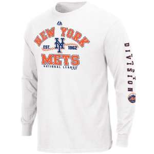  Majestic New York Mets White Dial It Up Long Sleeve T 