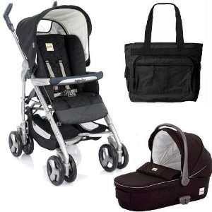    Inglesina Zippy Pram Stroller System with Diaper Bag   Black Baby