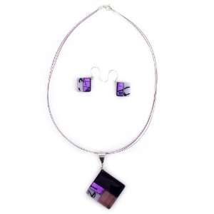  Dichroic art glass jewelry set, Purple Dream Jewelry